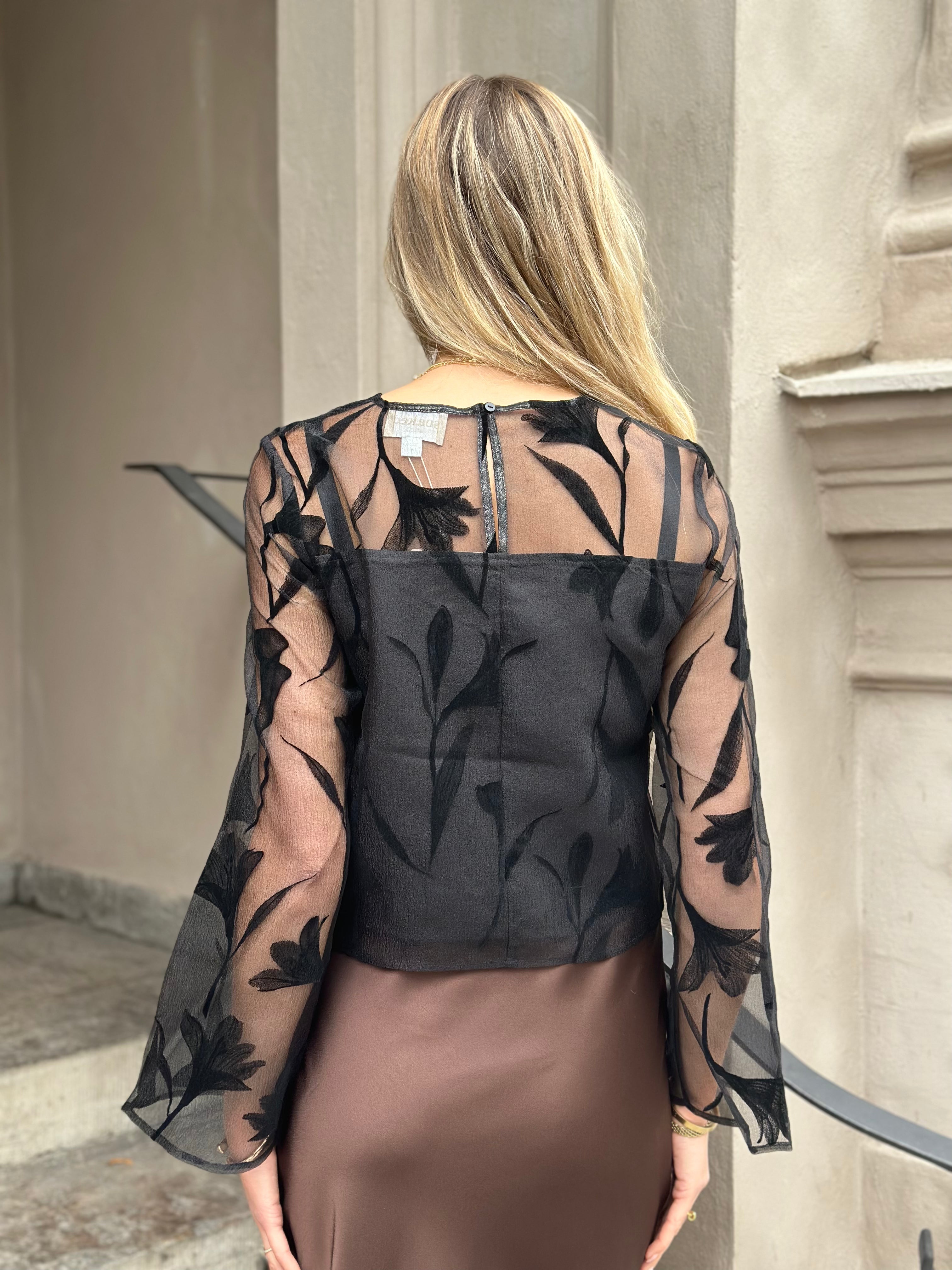 SOAKED - PHILOMENA BLOUSE LS - BLACK