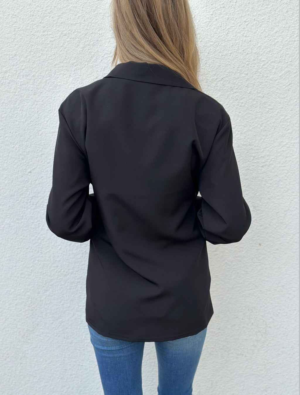 COSY HOUSE - BLAZER MED KNYTE - SVART