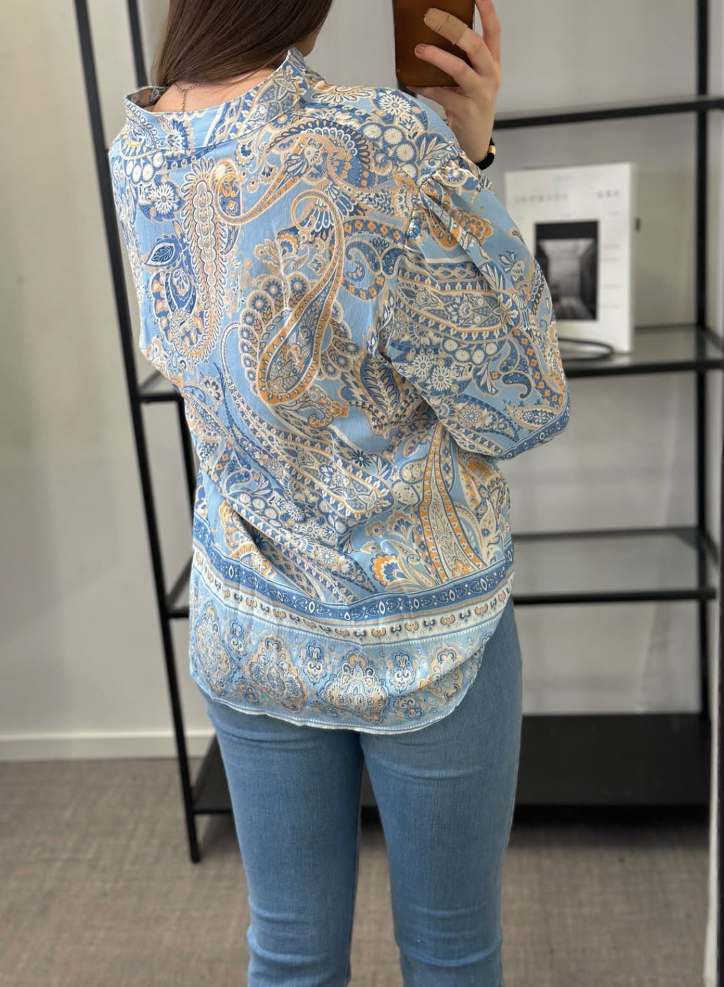 MOONDUST - BELLA SMALL PAISLEY BLOUSE - SOFT BLUE