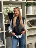 ONLY - RHOMBUS ARGYLE VEST - NIGHT SKY HARLEQUIN
