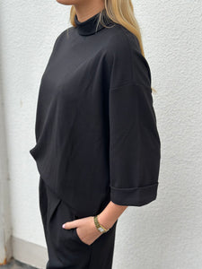 JDY GEGGO LIFE 3/4 HIGHNECK TOP - BLACK