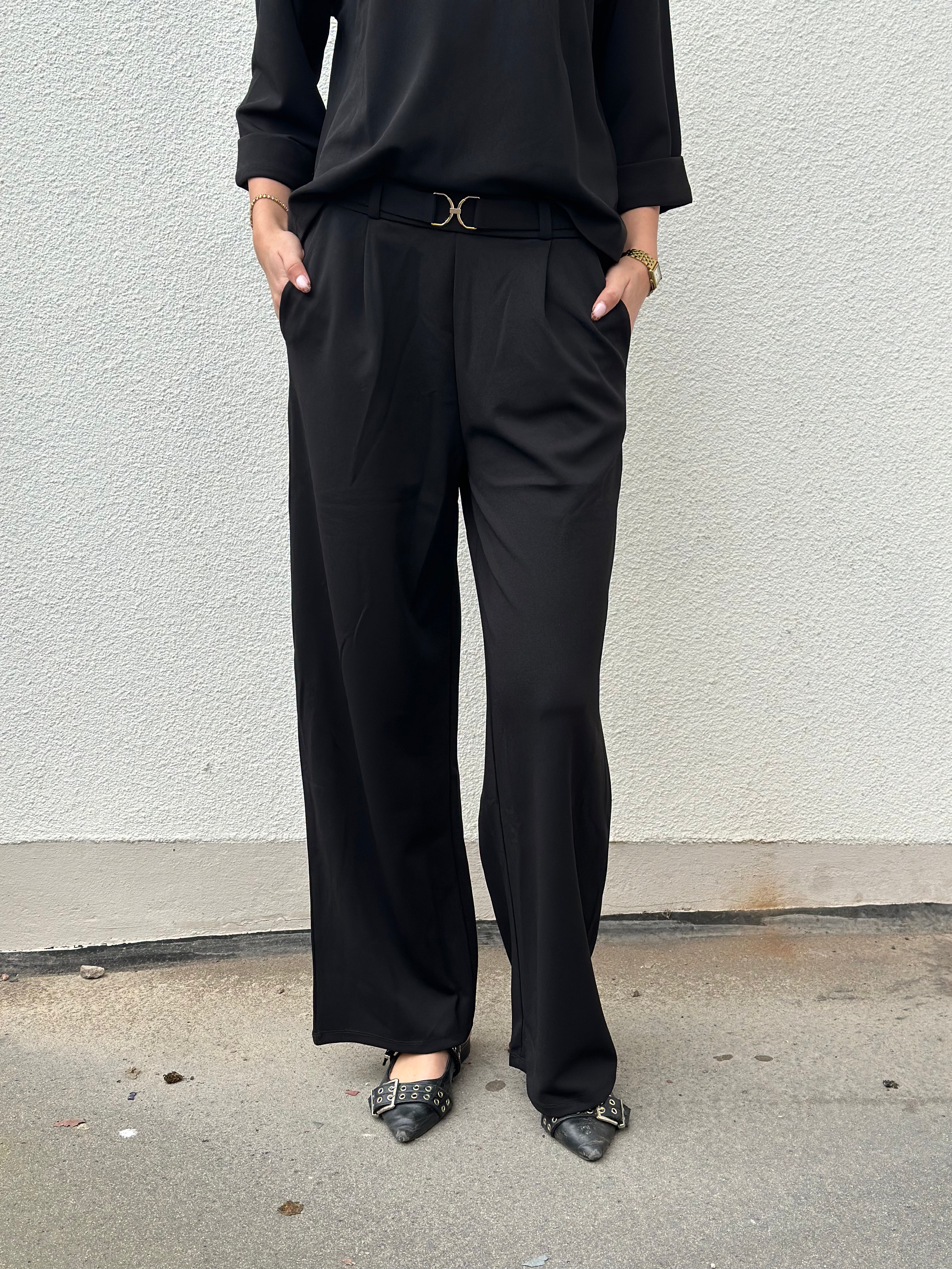 JDY - GEGGO LIFE BELT PANT - BLACK/BELT