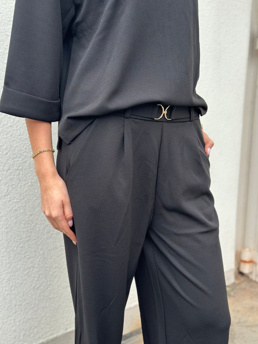 JDY - GEGGO LIFE BELT PANT - BLACK/BELT