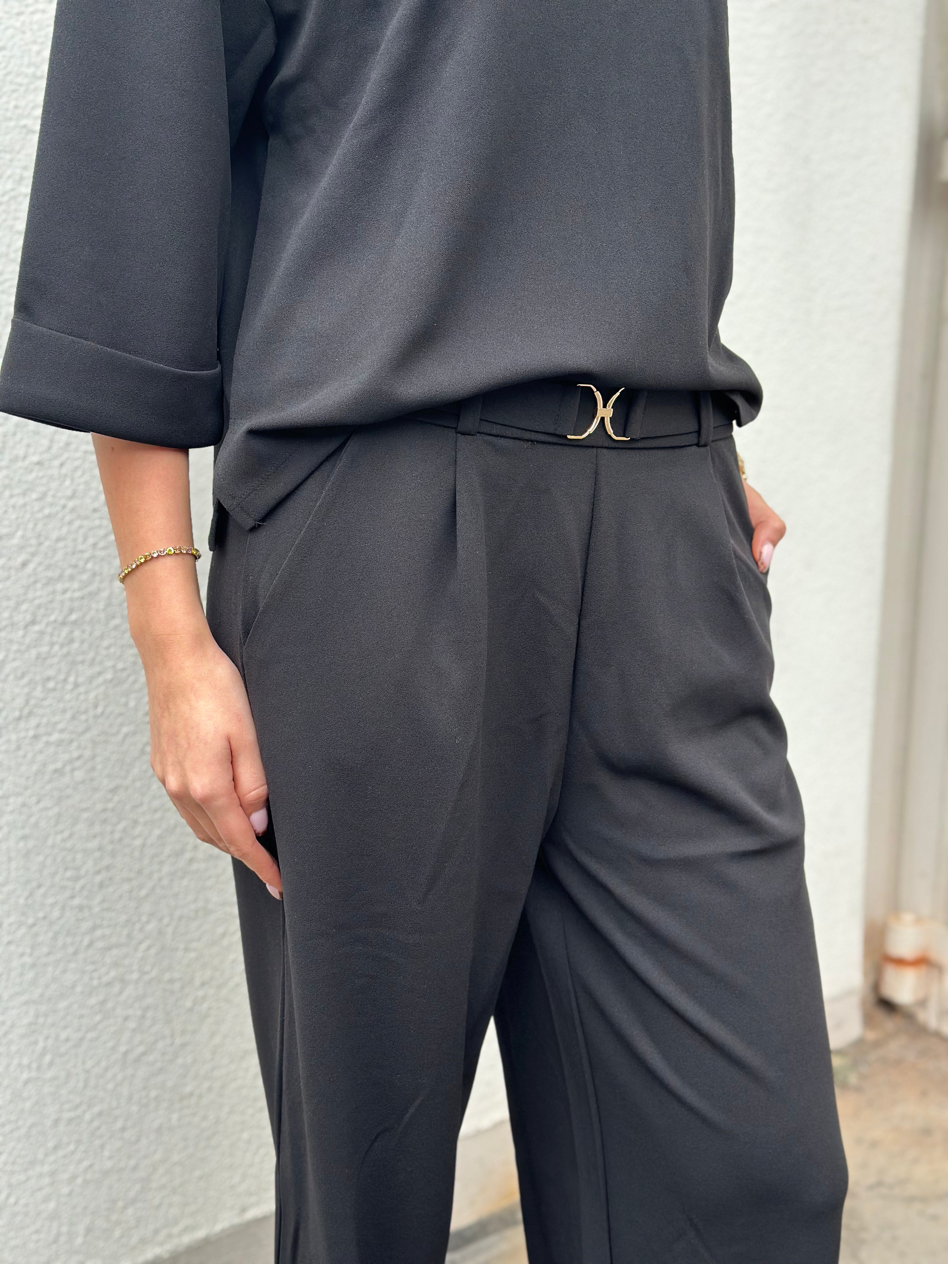 JDY - GEGGO LIFE BELT PANT - BLACK/BELT