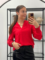 Ladda upp bild till gallerivisning, ONLY - METTE V-NECK LS SMOCK TOP - SKI PATROL
