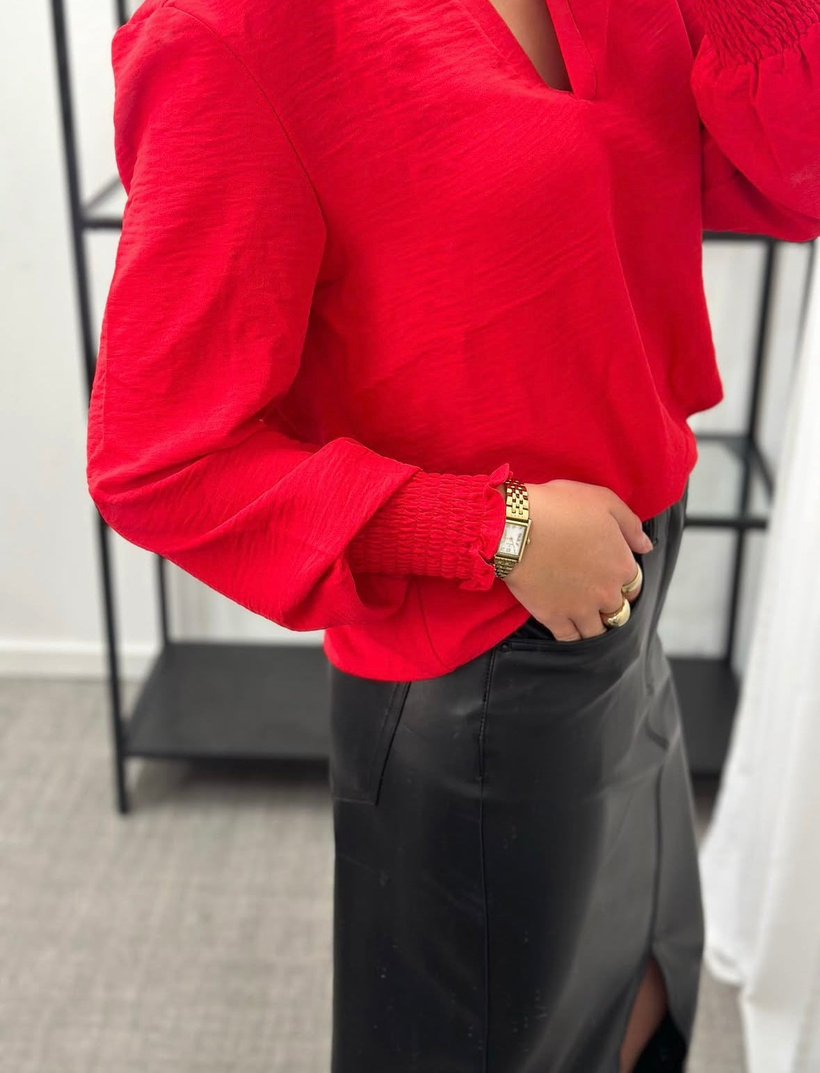 ONLY - METTE V-NECK LS SMOCK TOP - SKI PATROL