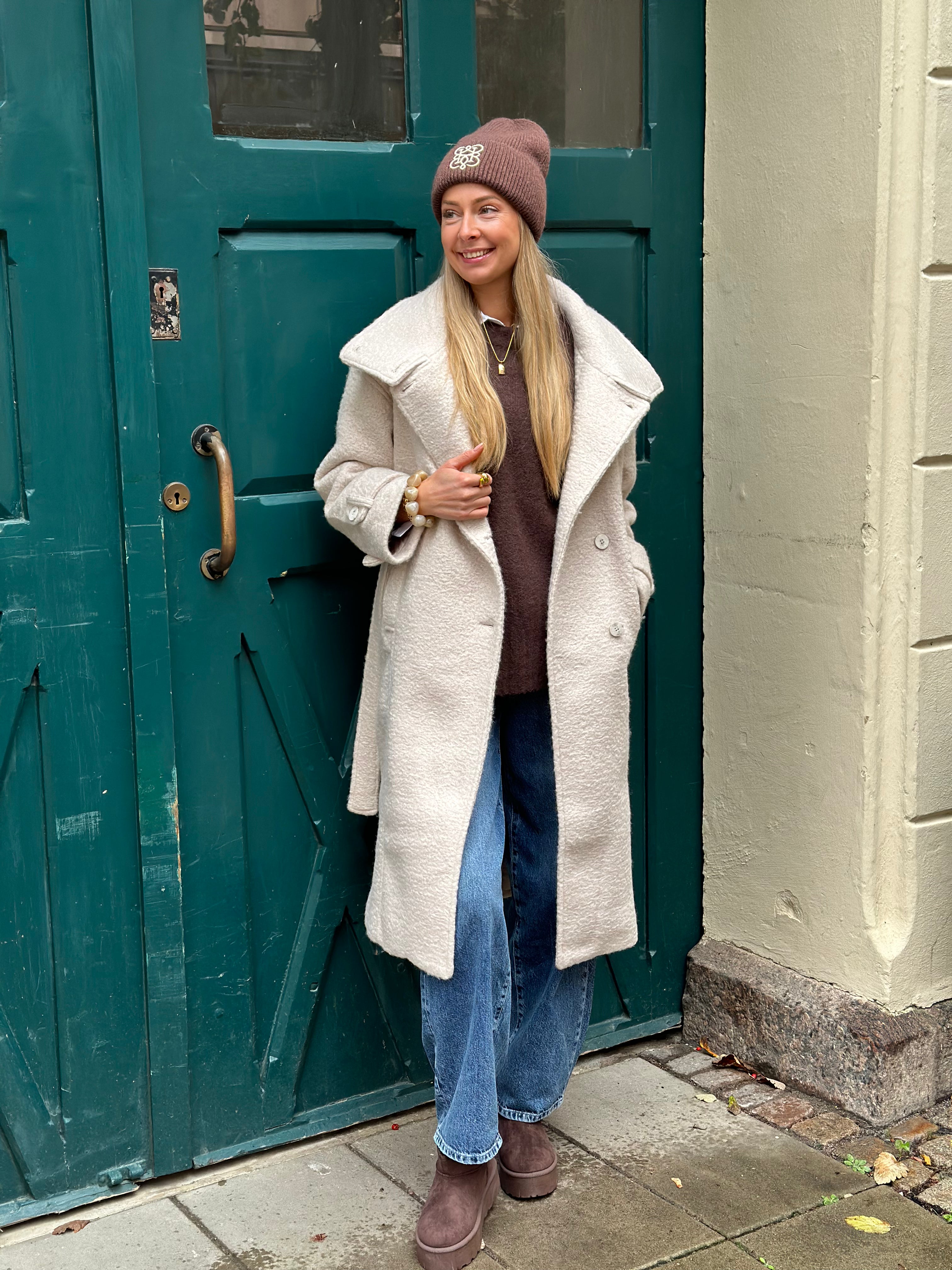 ONLY - BRANDY HIGH NECK COAT - PUMICE STONE