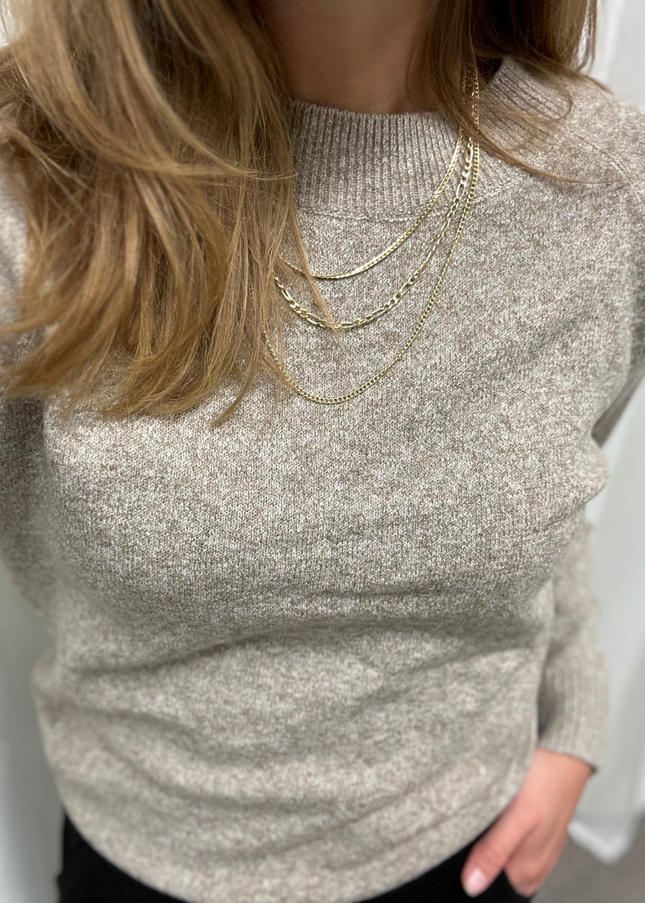 VERO MODA - DOFFY LS O-NECK BLOUSE - SEPLA TINT/MELANGE