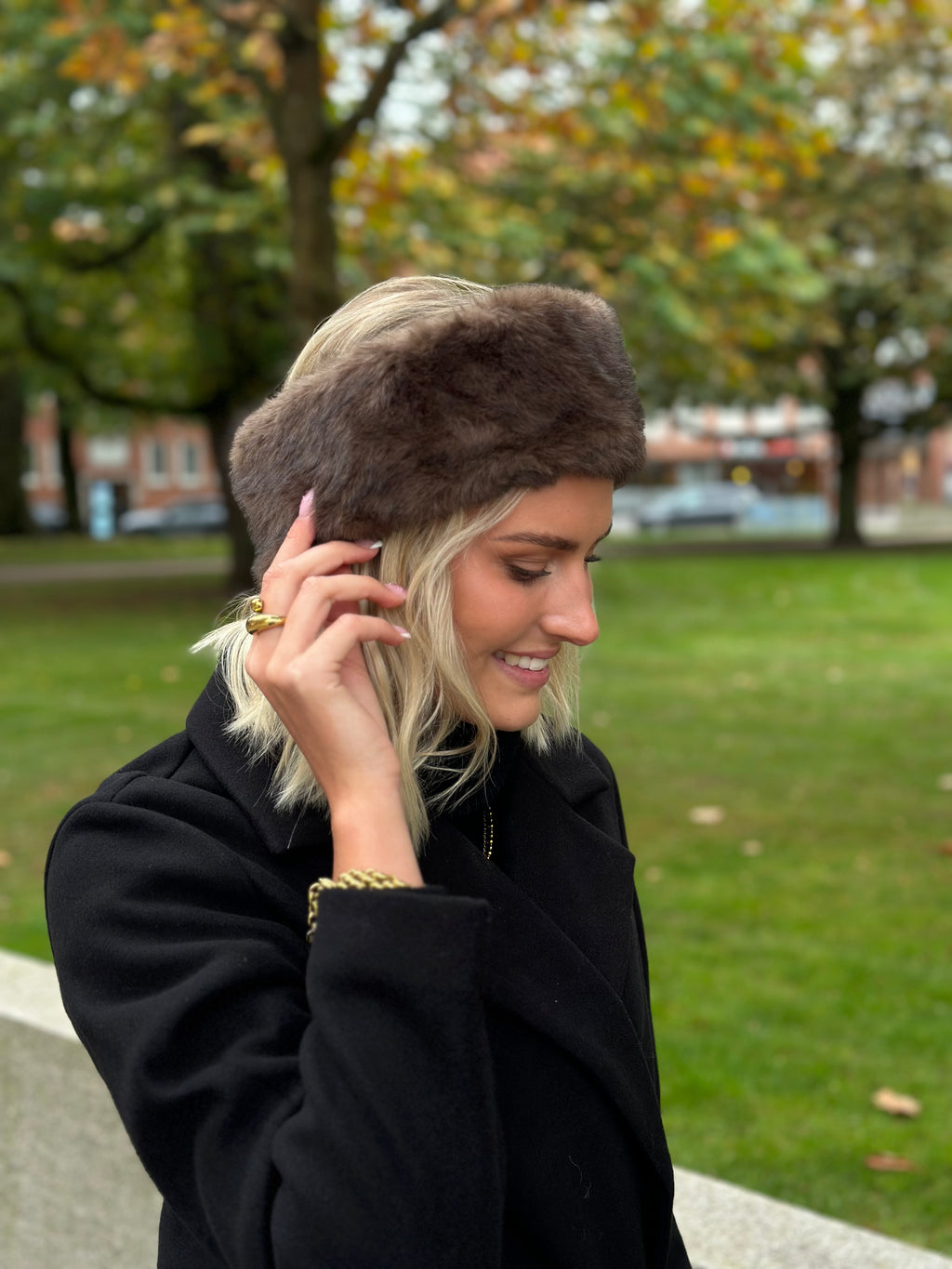 PIECES - JUTLANDIA HEADBAND - GANACHE