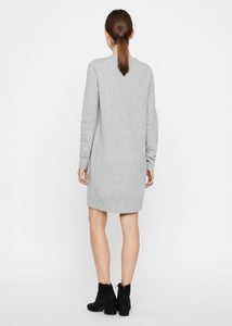 VERO MODA - DOFFY LS O-NECK DRESS - GREY/MELANGE