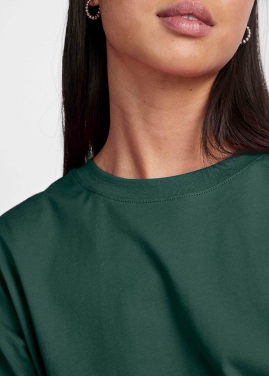 PIECES - RIA FOLD UP SOLID TEE - TREKKING GREEN