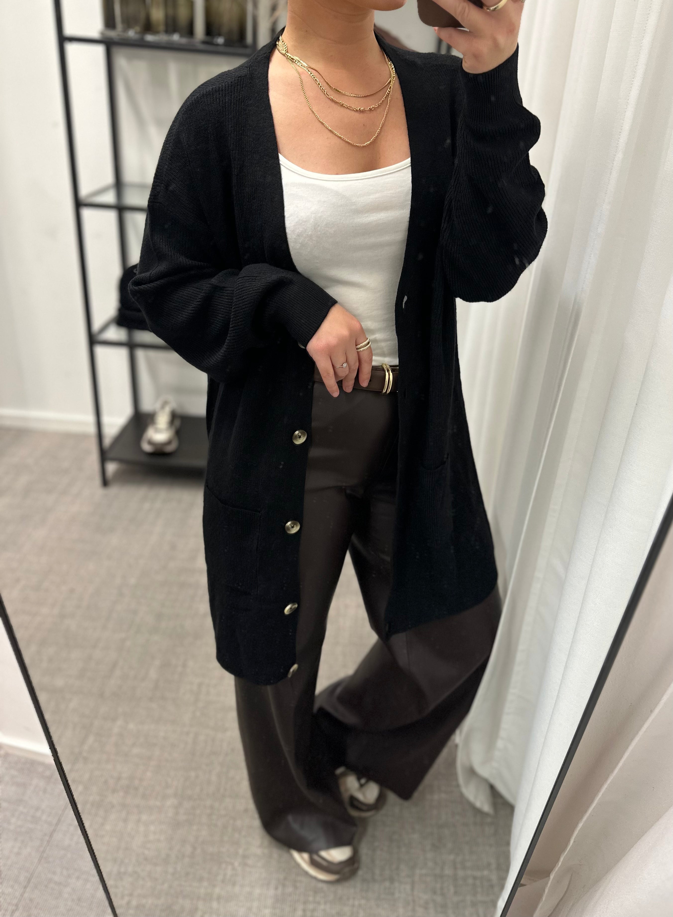 ONLY - IBI LIFE LS RIB LONG CARDIGAN - BEIGE/MELANGE