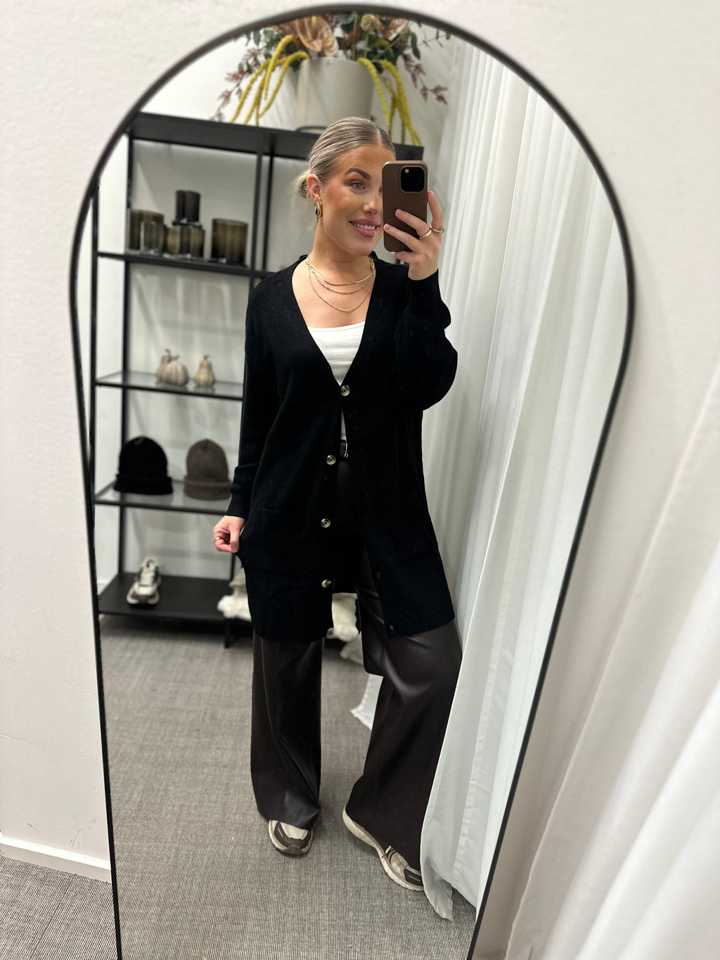 ONLY - IBI LIFE LS RIB LONG CARDIGAN - BEIGE/MELANGE