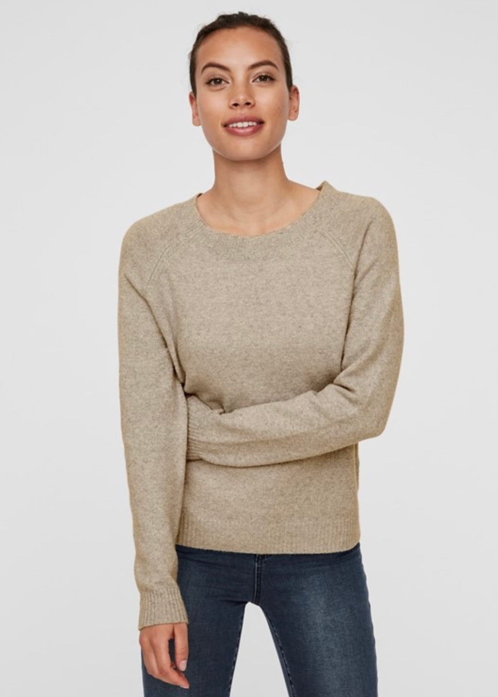 VERO MODA - DOFFY LS O-NECK BLOUSE - SEPLA TINT/MELANGE