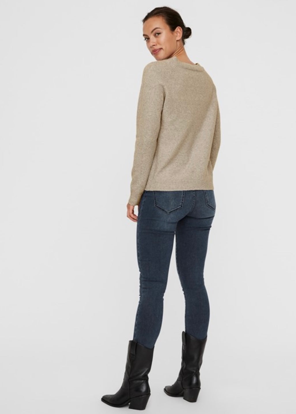 VERO MODA - DOFFY LS O-NECK BLOUSE - SEPLA TINT/MELANGE