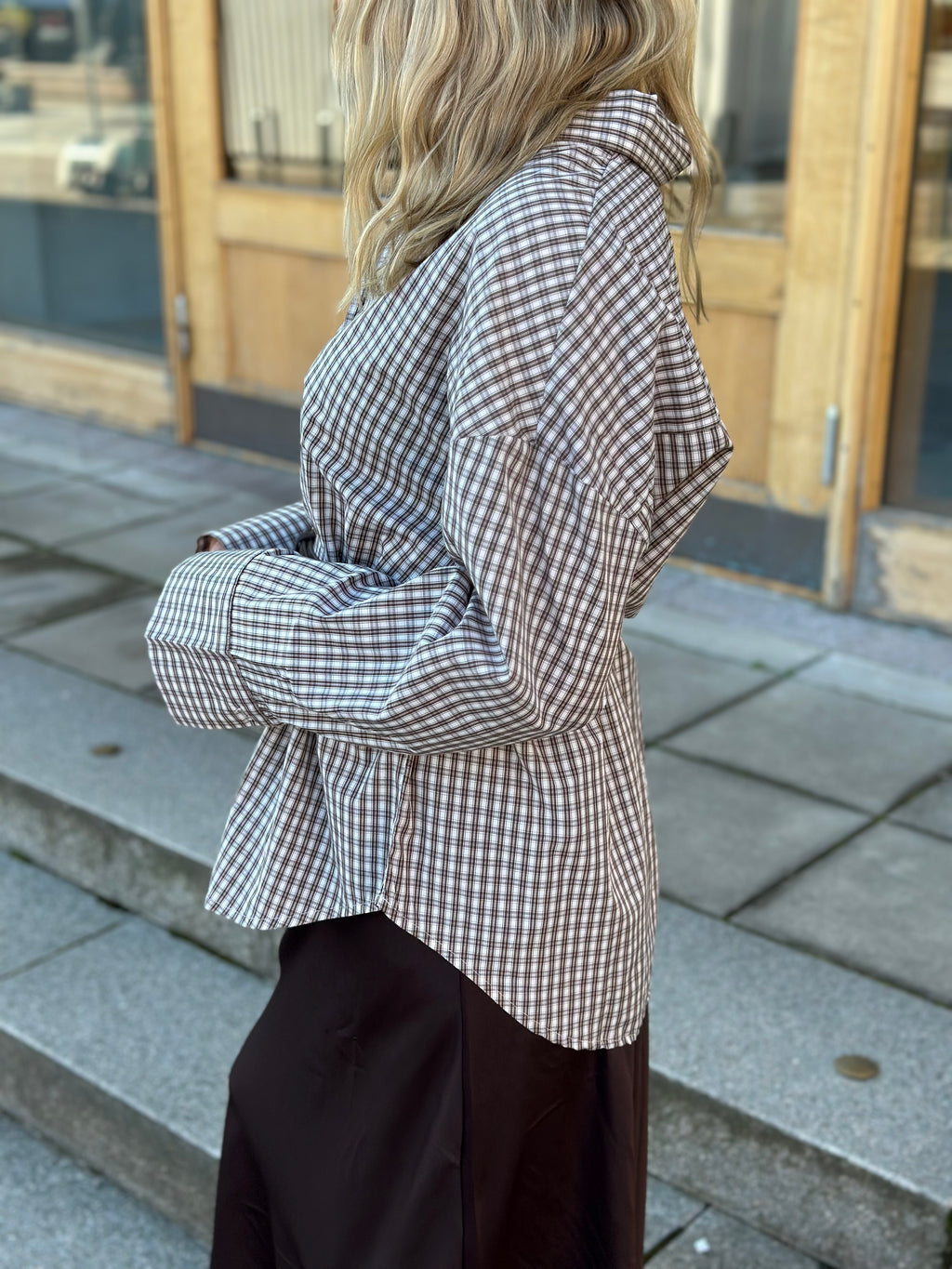 ONLY - OREGON ALVA LS REG SHIRT - SANDSHELL/BROWN