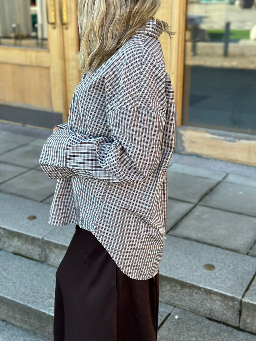 ONLY - OREGON ALVA LS REG SHIRT - SANDSHELL/BROWN