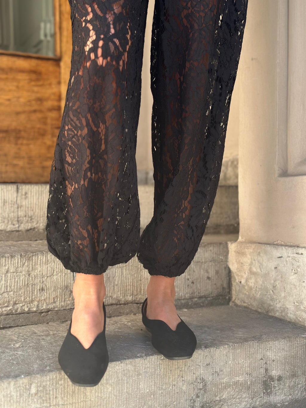 JDY - JULIA LACE BALLOON PANT - BLACK