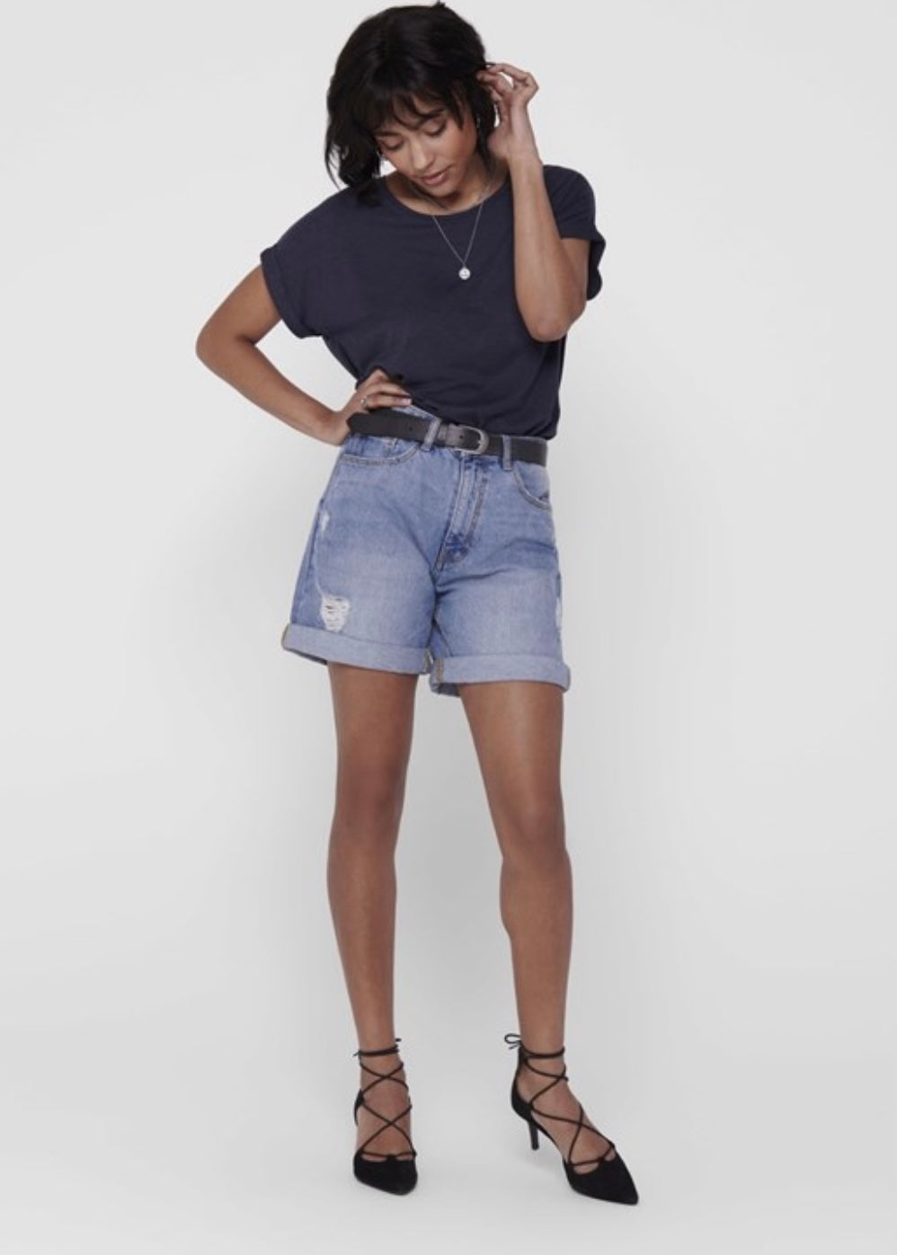 ONLY - MOSTER - SS O-NECK TOP - NAVY BLAZER