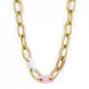BUD TO ROSE - GRANADA ENAMEL NECKLACE MIX - PINK/GOLD