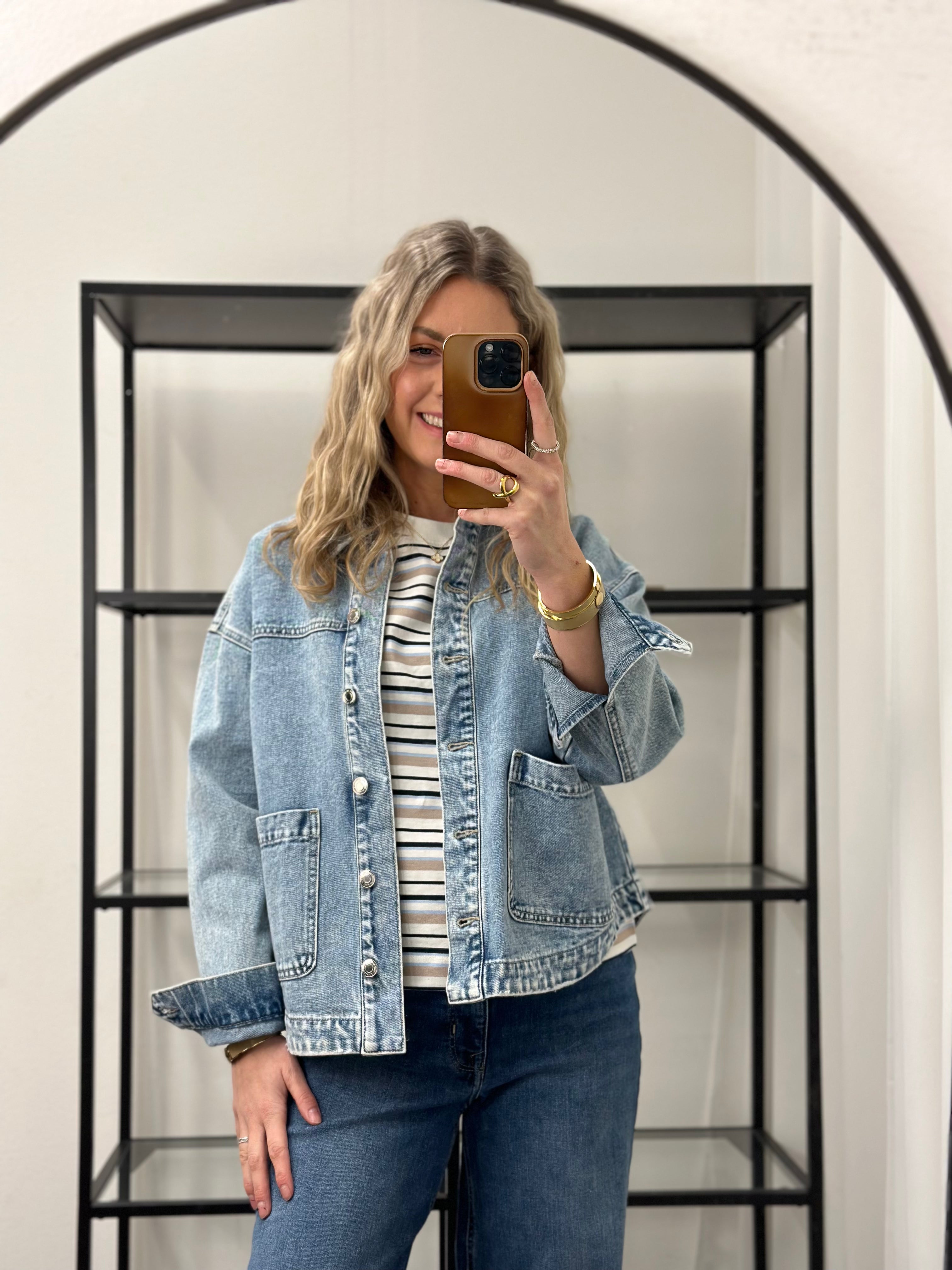 VEROMODA - JAMIE LS DENIM SHACKET - LIGHT BLUE DENIM