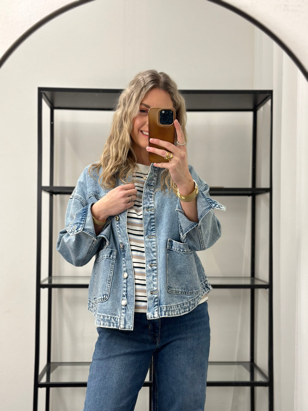 VEROMODA - JAMIE LS DENIM SHACKET - LIGHT BLUE DENIM