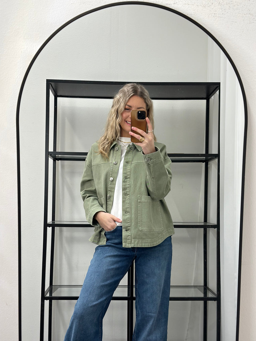 VEROMODA - JAMIE LS DENIM SHACKET - LAUREL WREATH/WASHED