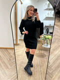 JDY - RUE LIFE L/S HIGH NECK DRESS - BLACK