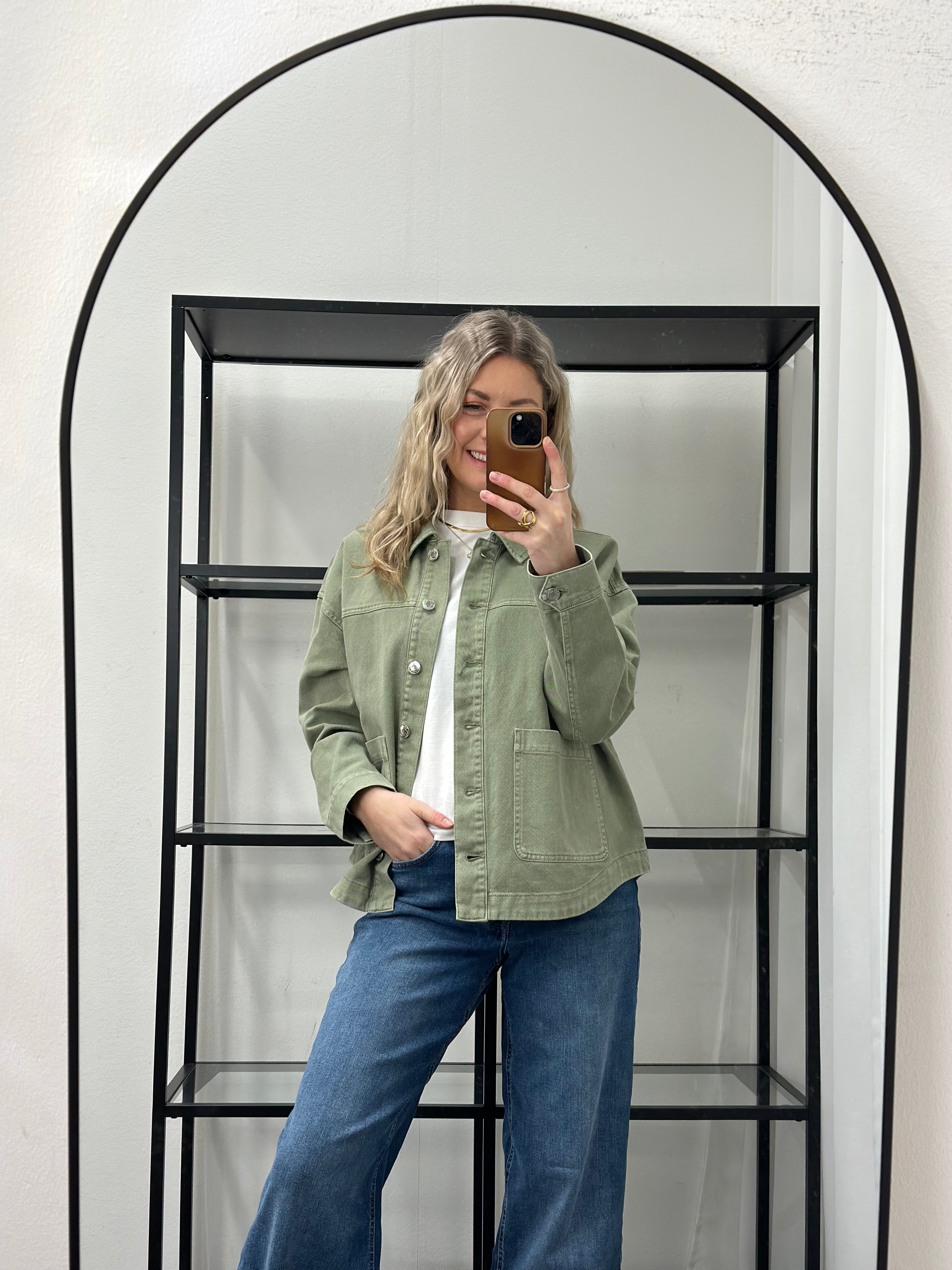 VEROMODA - JAMIE LS DENIM SHACKET - LAUREL WREATH/WASHED