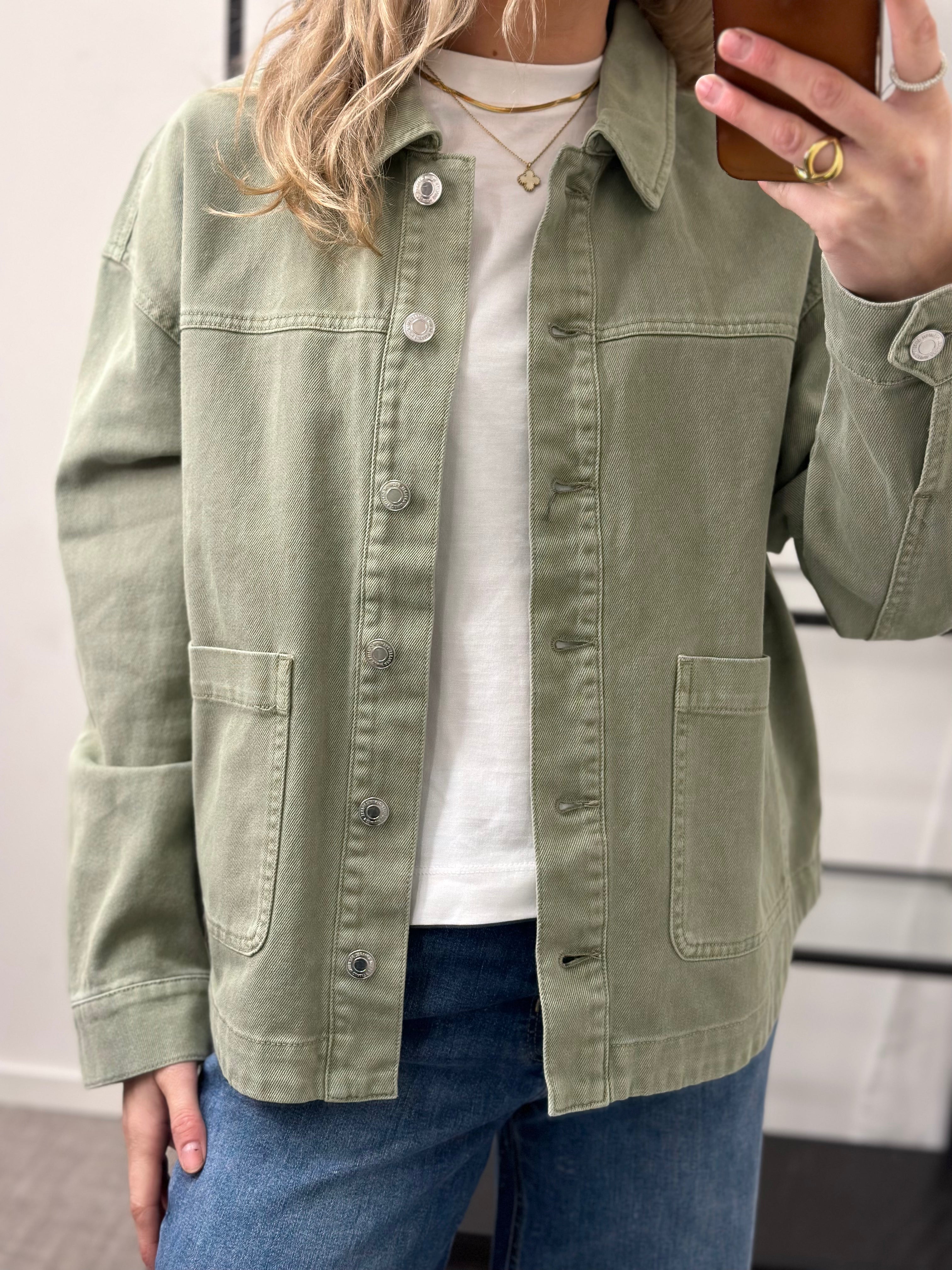 VEROMODA - JAMIE LS DENIM SHACKET - LAUREL WREATH/WASHED