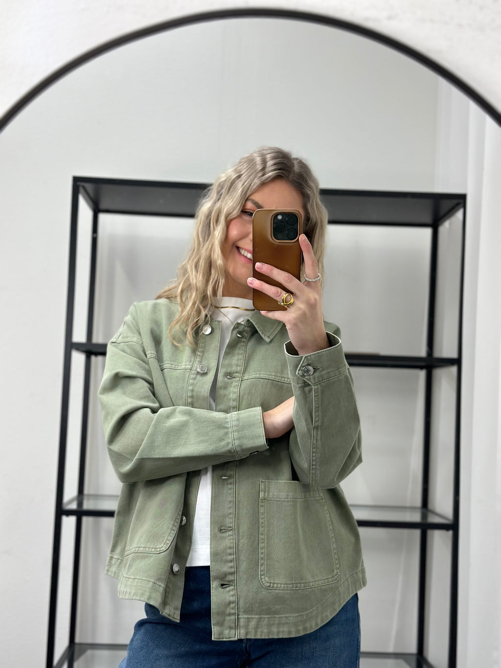 VEROMODA - JAMIE LS DENIM SHACKET - LAUREL WREATH/WASHED