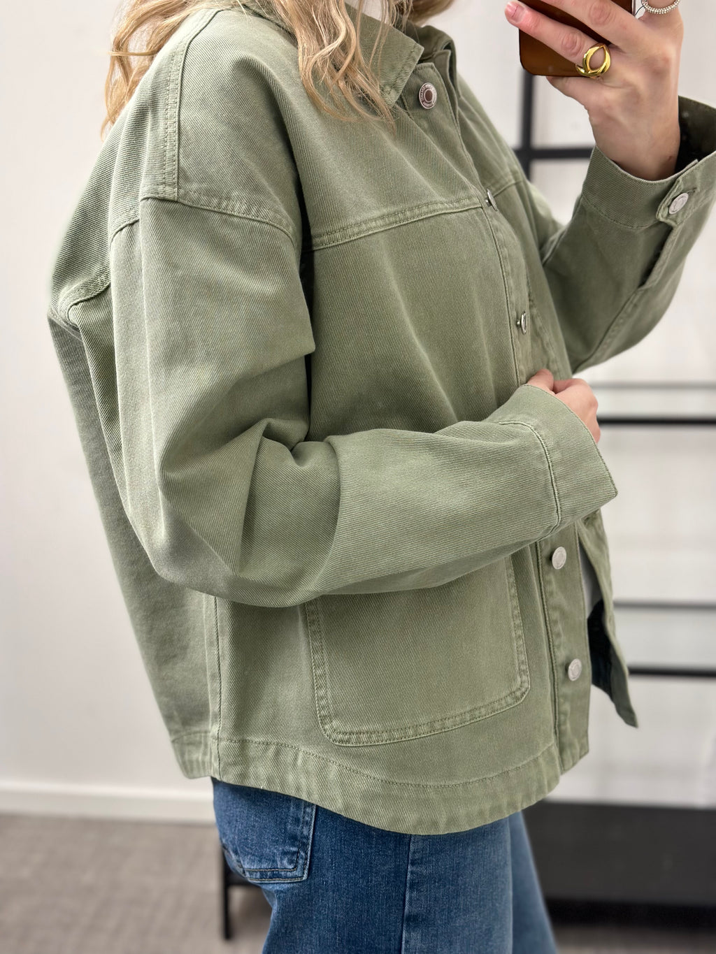 VEROMODA - JAMIE LS DENIM SHACKET - LAUREL WREATH/WASHED