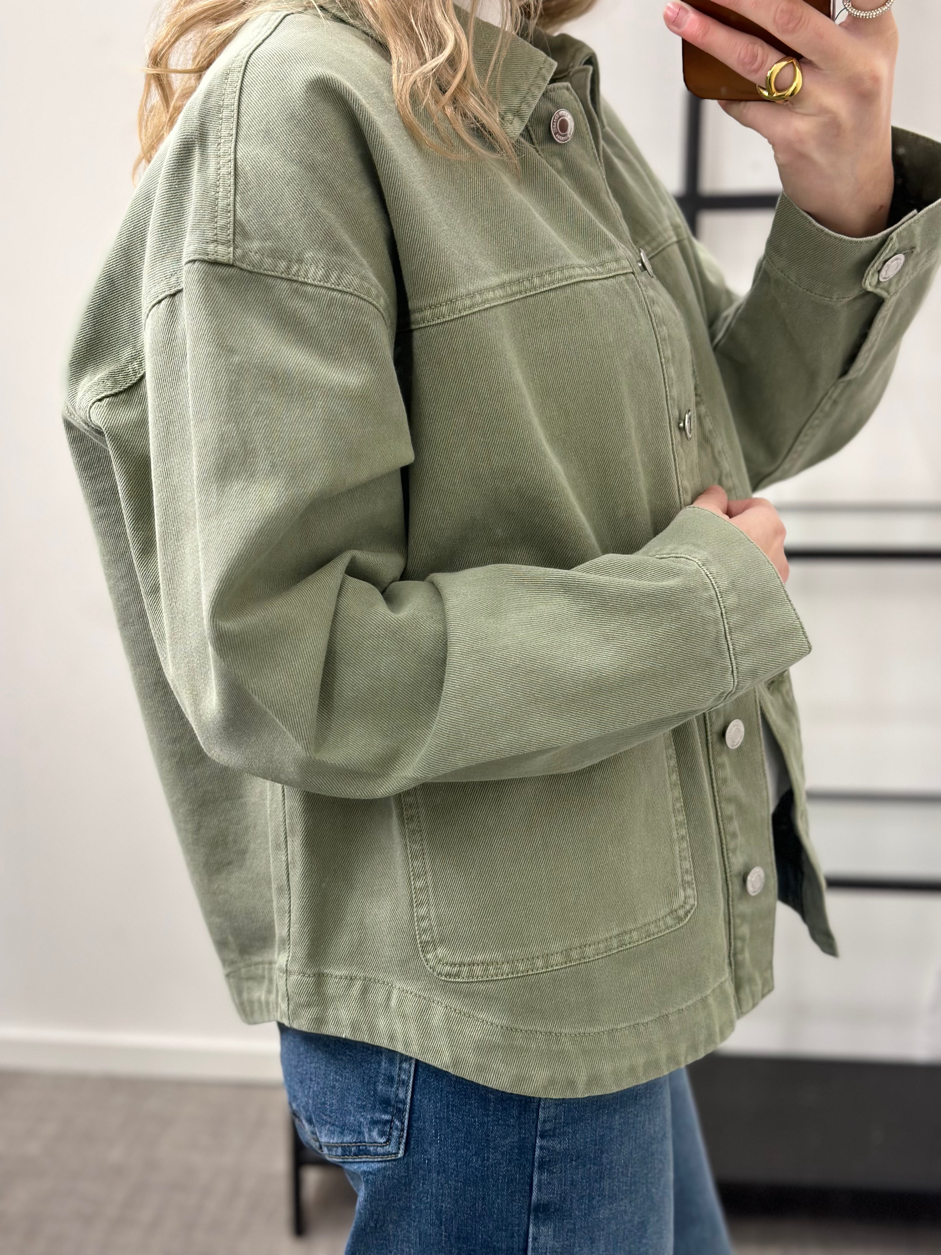 VEROMODA - JAMIE LS DENIM SHACKET - LAUREL WREATH/WASHED