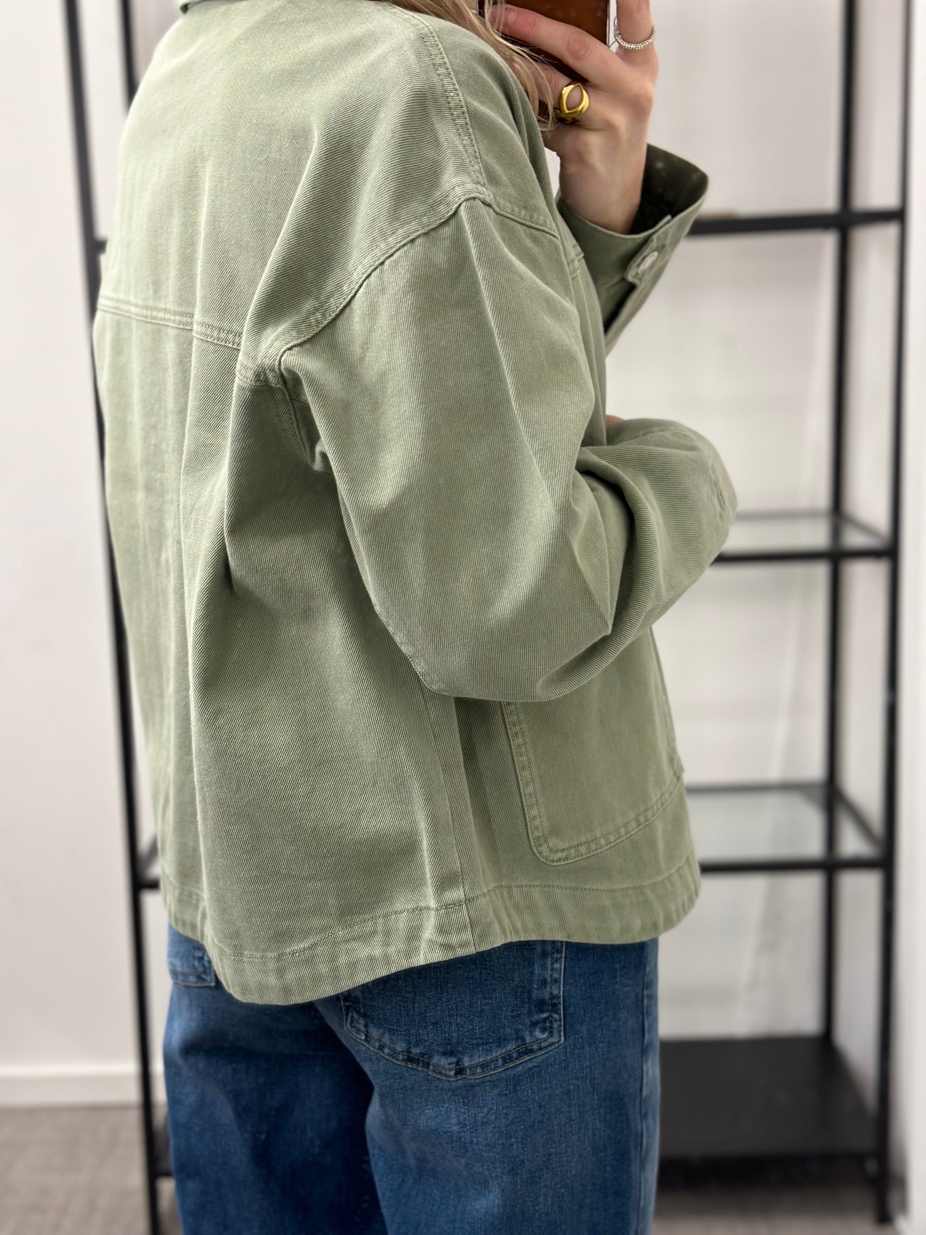 VEROMODA - JAMIE LS DENIM SHACKET - LAUREL WREATH/WASHED