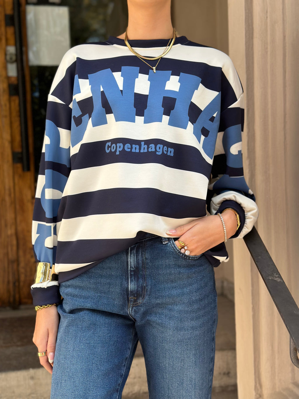 MARTA - NERINA SWEATSHIRT 22659S - BLUE/JEANS