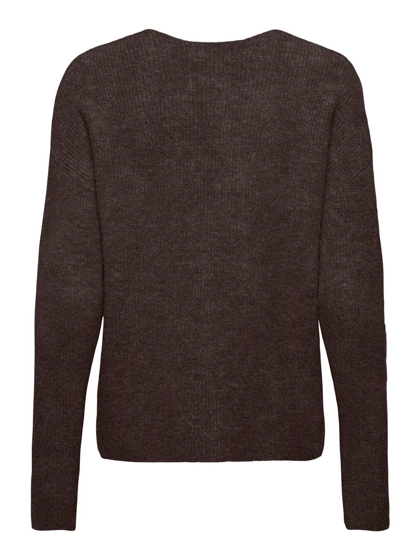 ONLY - CAMILLA V-NECK L/S PULLOVER KNIT - COFFEE BEAN MELANGE