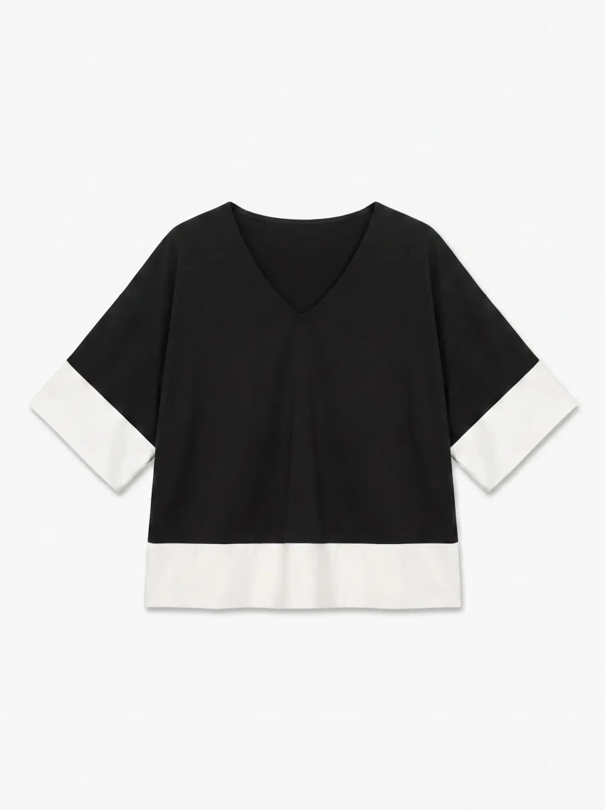 VEROMODA - ELISE 2/4 TOP - BLACK/ WHITE CONTRAST