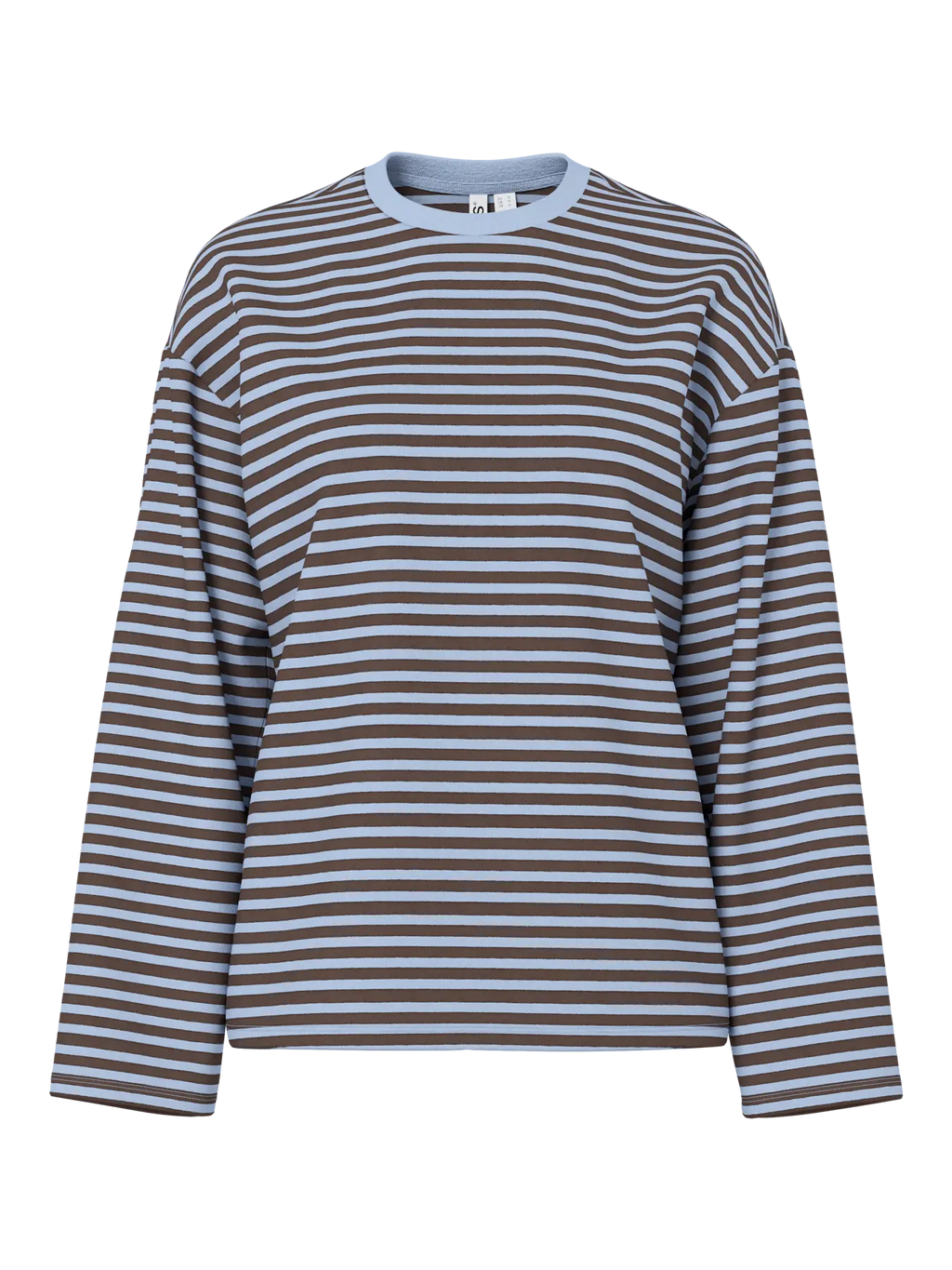 PIECES - SADIE LS TOP JRS - CASHMERE BLUE/HOT FUDGE