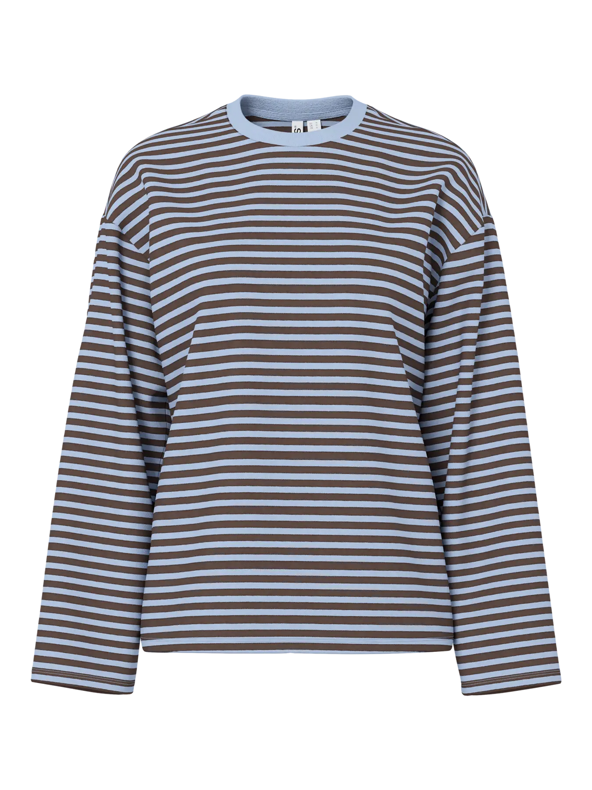 PIECES - SADIE LS TOP JRS - CASHMERE BLUE/HOT FUDGE