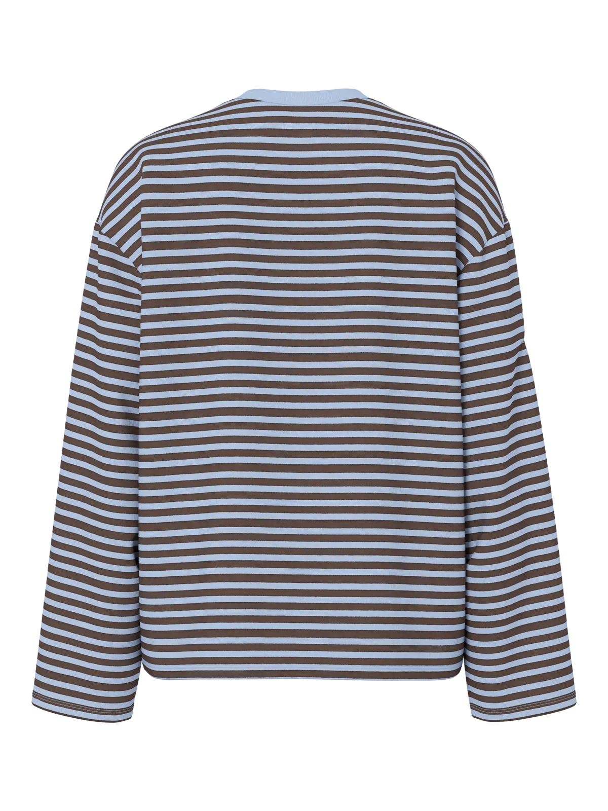 PIECES - SADIE LS TOP JRS - CASHMERE BLUE/HOT FUDGE