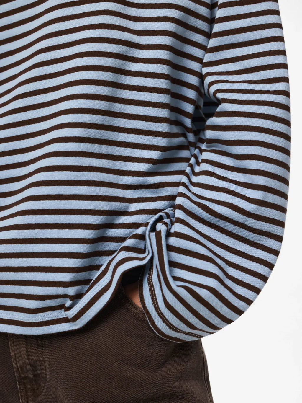 PIECES - SADIE LS TOP JRS - CASHMERE BLUE/HOT FUDGE