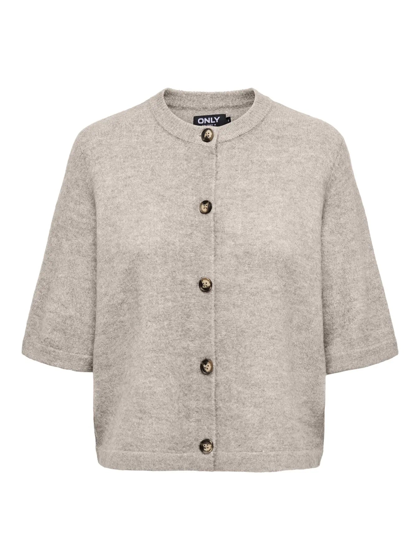 ONLY -CAMILLA S/S CARDIGAN KNIT - PUMICE STONE MELANGE