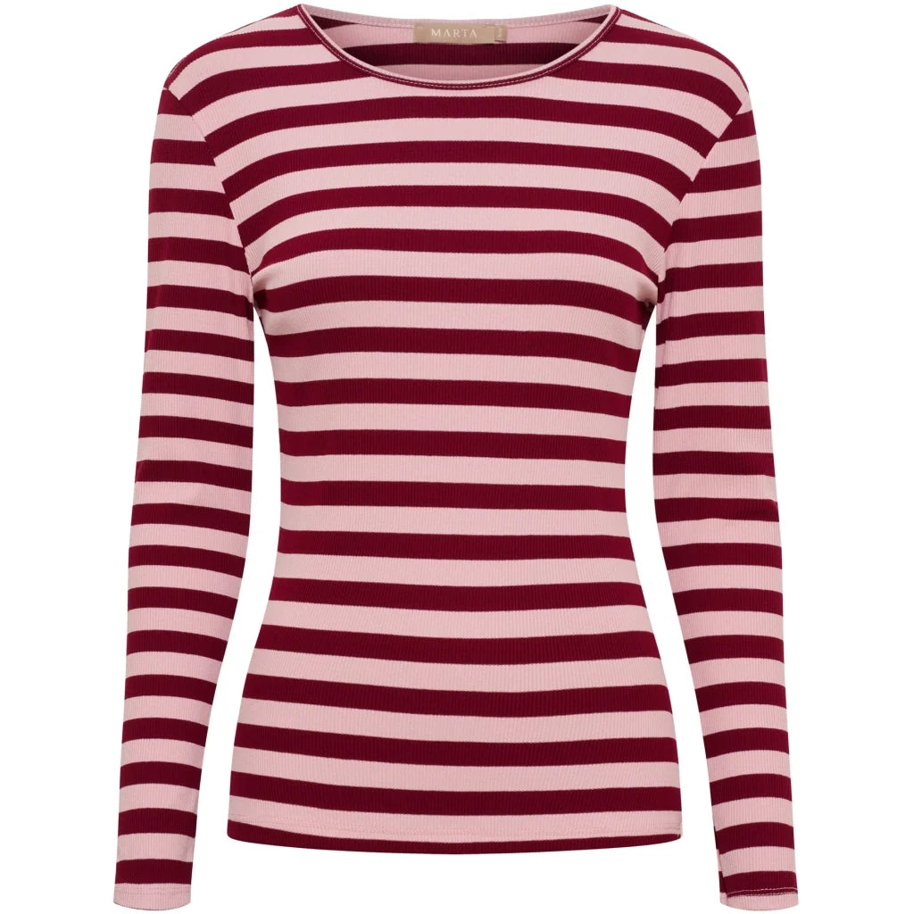 MARTA - BEGONIA LÅNGÄRMAD T-SHIRT 7702 - WINO/ROS ANTIQUE
