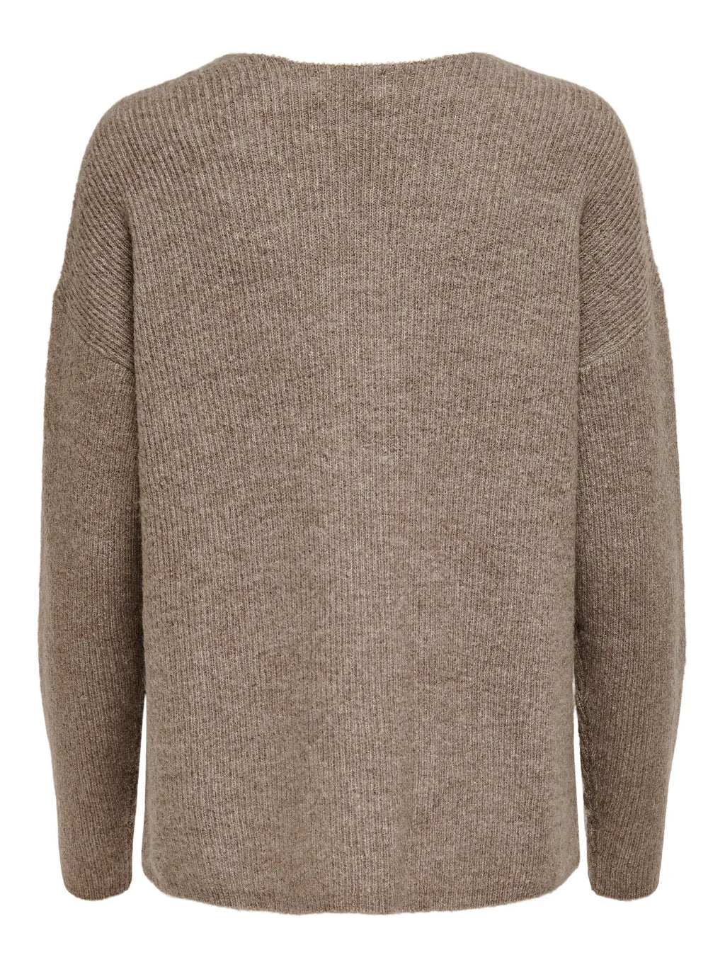 ONLY - CAMILLA V-NECK L/S PULLOVER KNIT - CARIBOU MELANGE