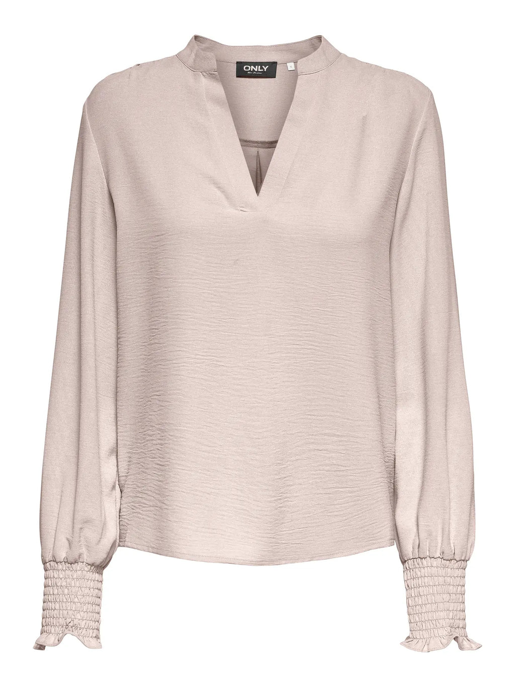 ONLY - METTE V-NECK LS SMOCK TOP - GREY MORN