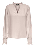 ONLY - METTE V-NECK LS SMOCK TOP - GREY MORN