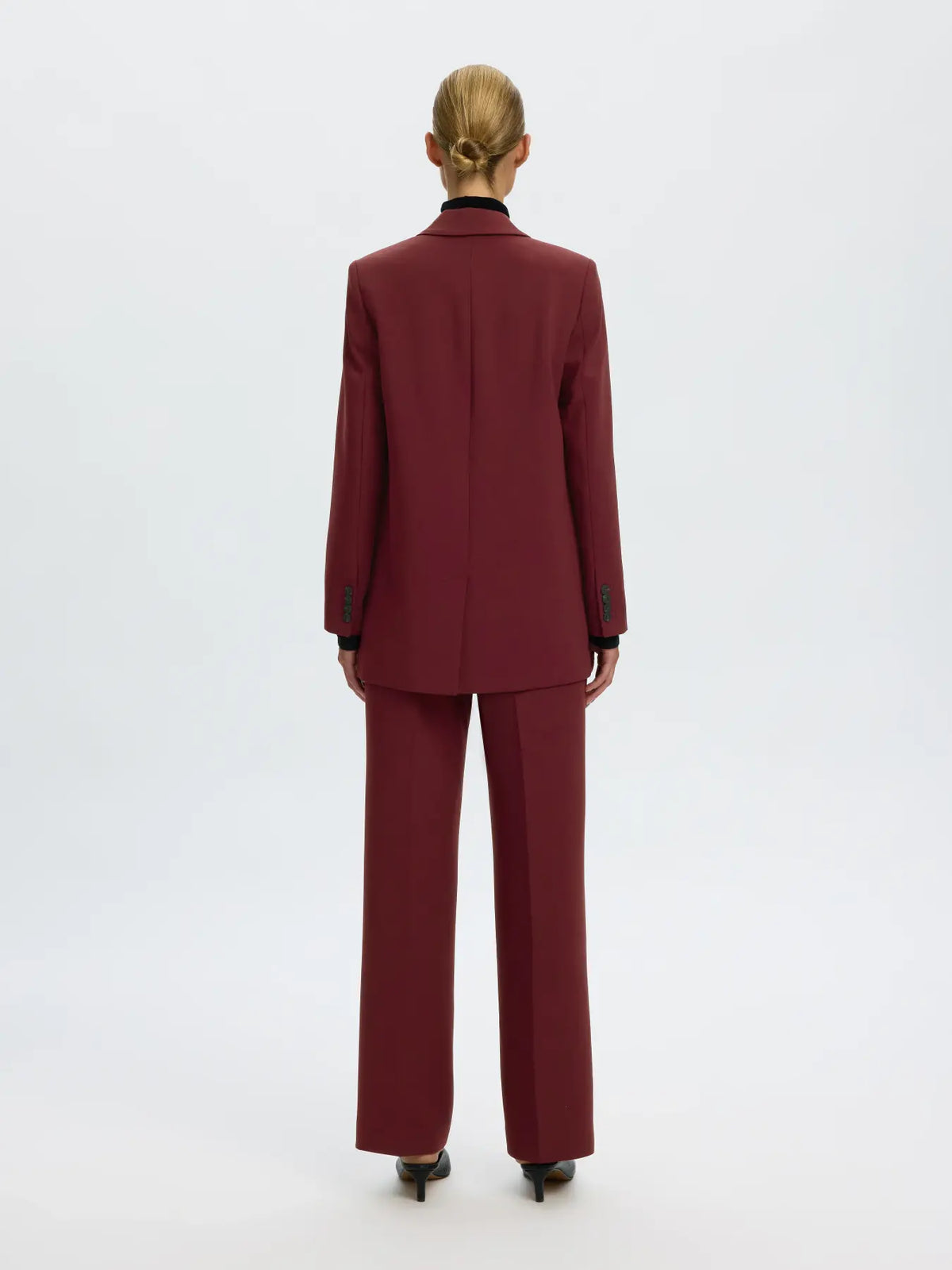 SELECTED FEMME - RITA MV WIDE PANT - TAWNY PORT MELANGE