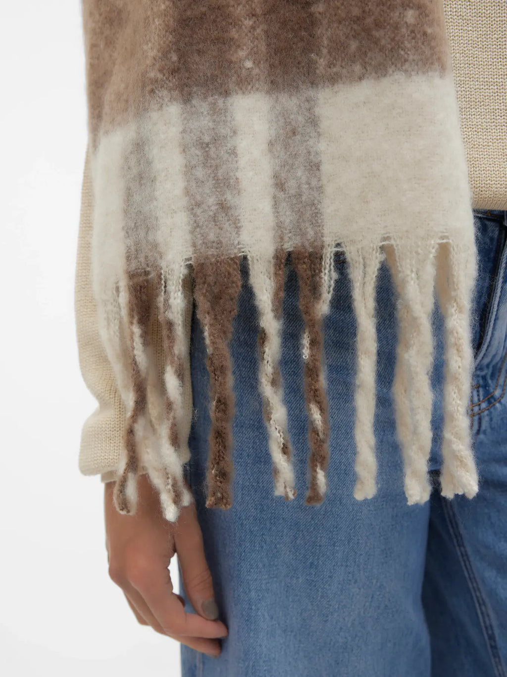 VEROMODA - IVY LEAGUE SCARF - BIRCH/BROWN LENT