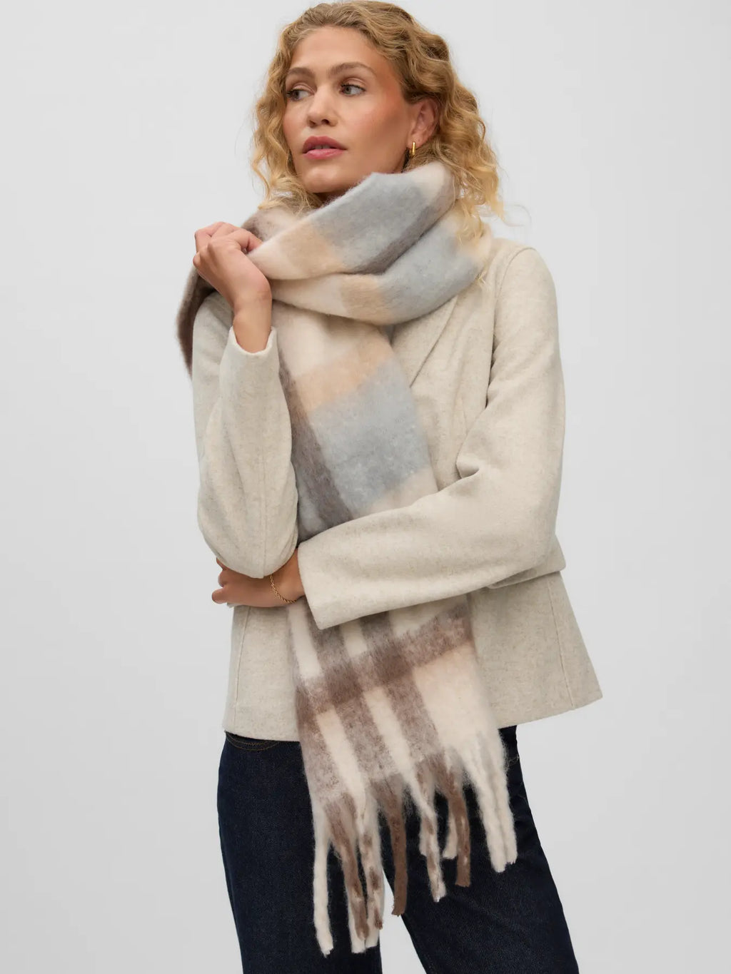 VEROMODA - IVY LEAGUE SCARF - BIRCH/BROWN LENT