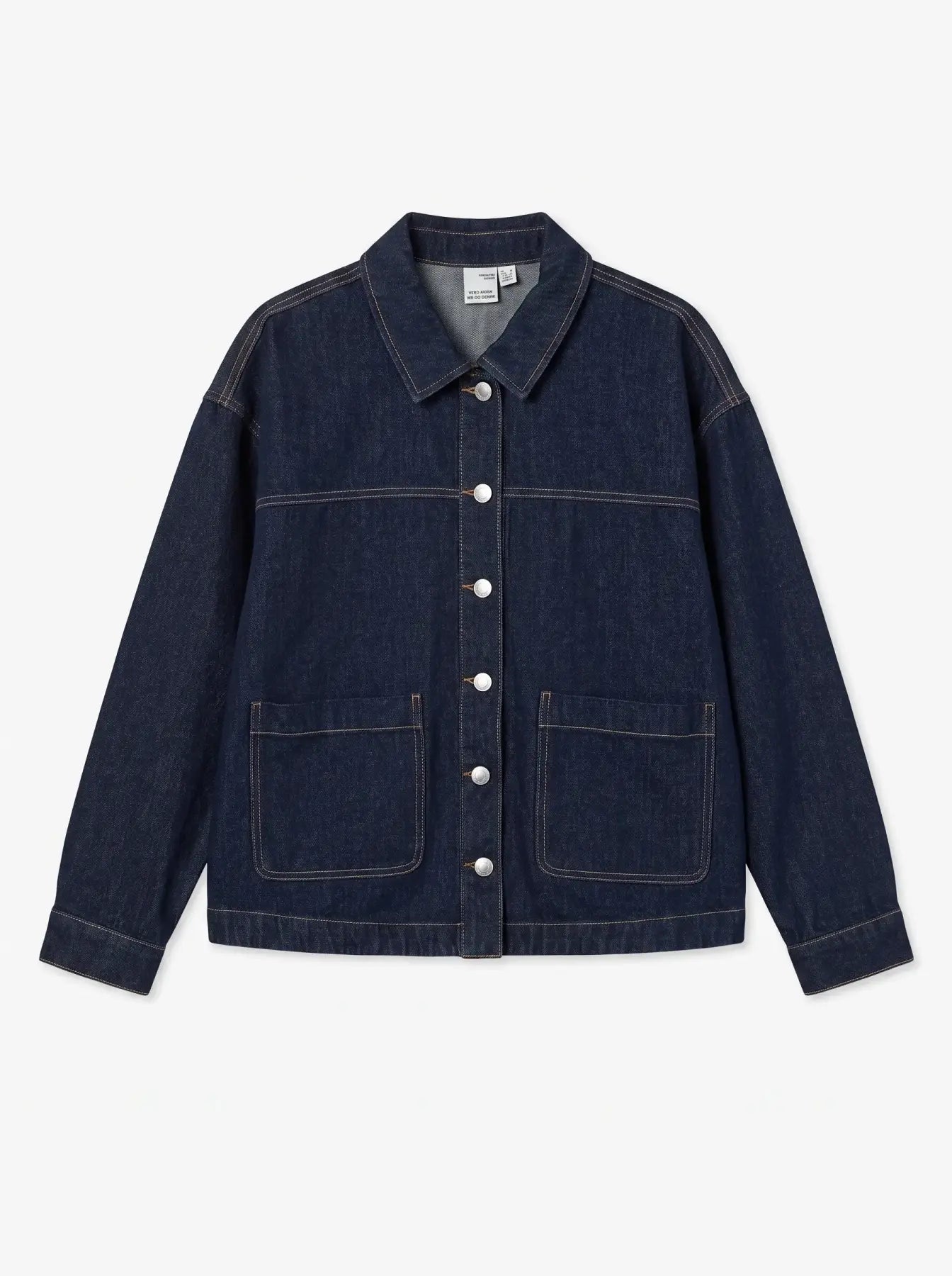 VEROMODA - JAMIE LS DENIM SHACKET - DARK BLUE DENIM RINSE